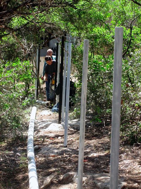 Aqueduct3.JPG - Aligning aqueduct support posts. April 10, 2008.