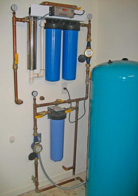 GarageFilters.jpg - Potable water filters and sterilizer in place.  November 13, 2008.