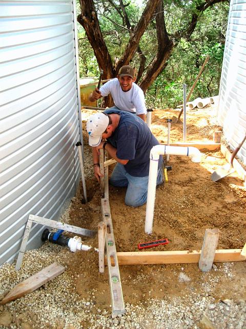 PumpHouse1.JPG - Setting form for pump house floor. July 29, 2009.